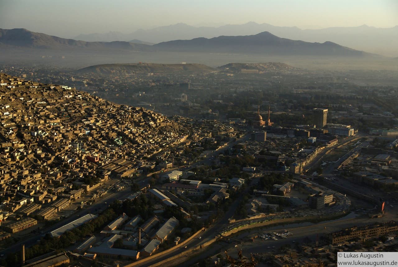 Kabul spreading across its mountain basin
