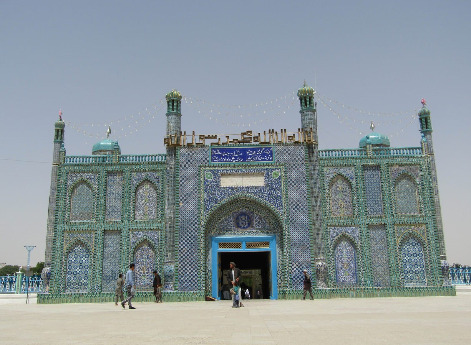 Blue-tiled architecture in Mazar-e-Sharif